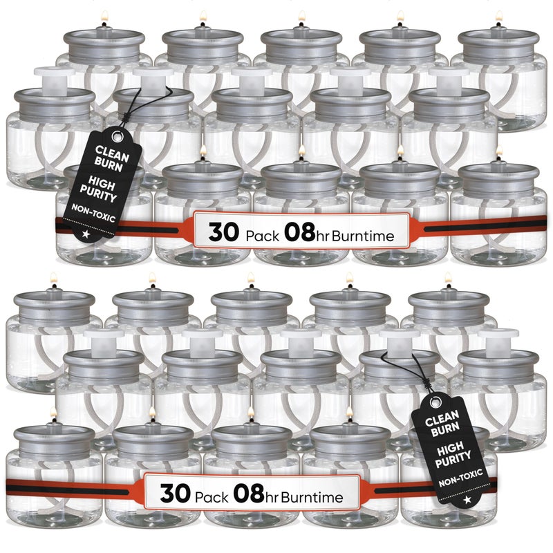 Candle Charisma Disposable Liquid Candles - Oil Tea Lights with Extended 8 Hour Burn Time - Dripless Liquid Candle, Smokeless Clean Burning Fuel, 30 PCS - Image 1